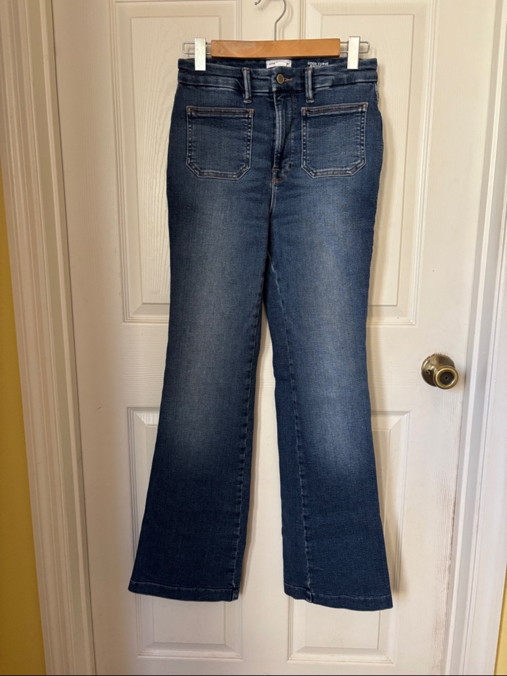Good American Dark Blue Flare Jeans
